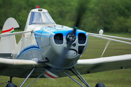 Pawnee towing plane ready to take off