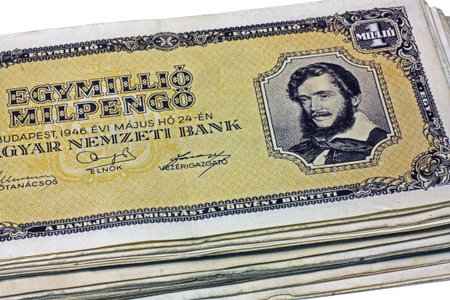 Old Hungarian one million pengo isolated on white background