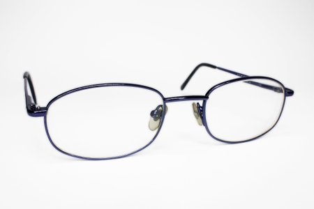 Blue eye glasses isolated on white background
