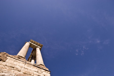 Roman ruins in the Forum in Rome. 