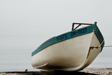 Fishing boat on the beach on the Port au Port peninsula.