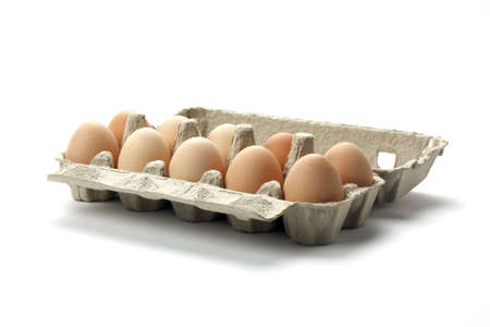 the hen's eggs in packの写真素材
