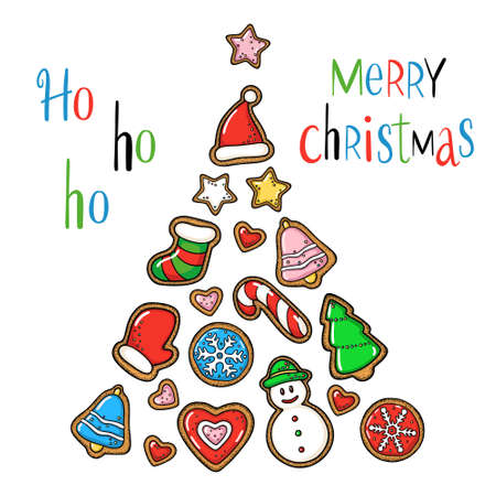 Hand drawn vector christmas greeting cardのイラスト素材