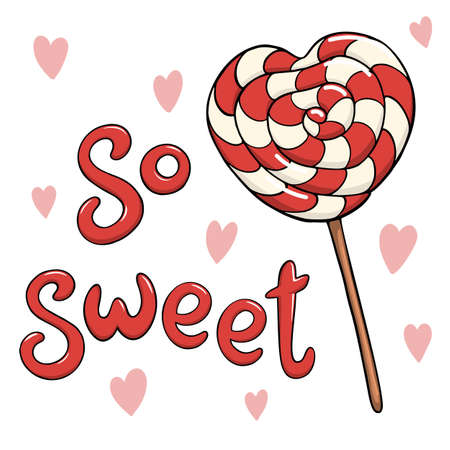 Hand drawn vector heart shaped candyのイラスト素材