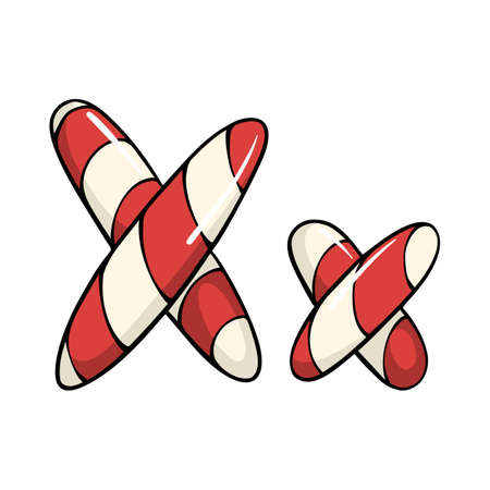 Hand drawn vector candy cane letter X.のイラスト素材