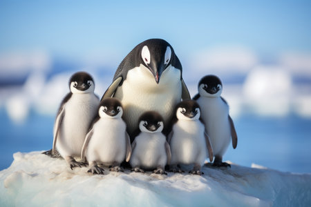 Adelie penguins (Pygoscelis adeliae) in Antarcticaの素材