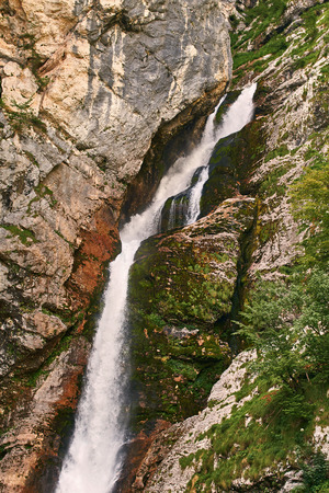 Waterfall Slap Savica in Triglav national park near lake Bohinj, Sloveniaの写真素材