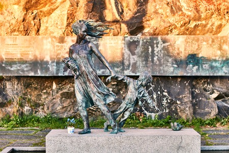 The Memorial to the 159 people who lost their lives in the fire on board the MS Scandinavian Star in Oslo, Norwayのeditorial素材
