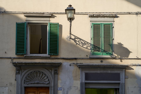 Architecture details of an old house in Florence, Italyの写真素材