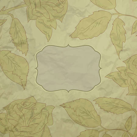 Vintage rose floral card (not auto-traced). EPS 8のイラスト素材