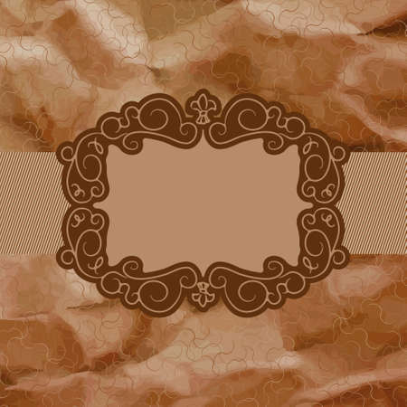 Old card design, yellow vintage frame. EPS 8のイラスト素材