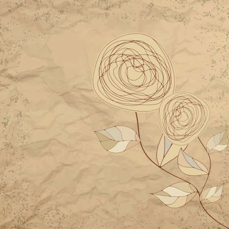 Romantic floral with vintage rosesのイラスト素材