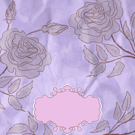 Vintage rose floral card (not auto-traced)のイラスト素材