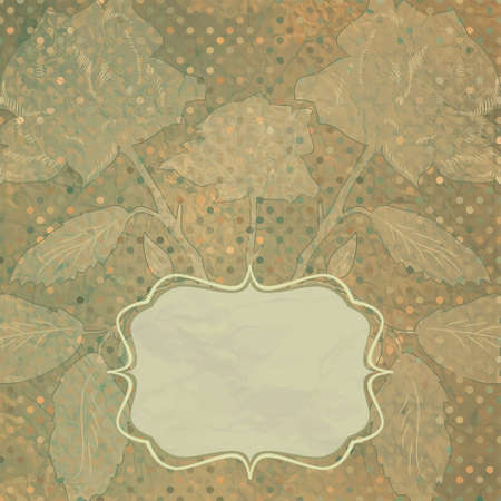 Vintage rose floral card (not auto-traced). のイラスト素材