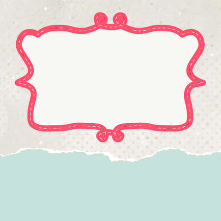 Old card design, orange vintage frame. のイラスト素材