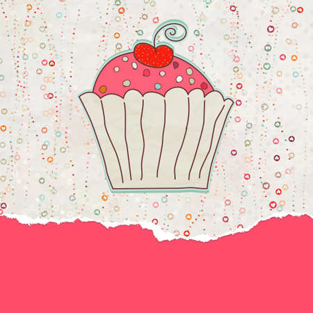 Retro valentine card with cupcake. EPS 8のイラスト素材