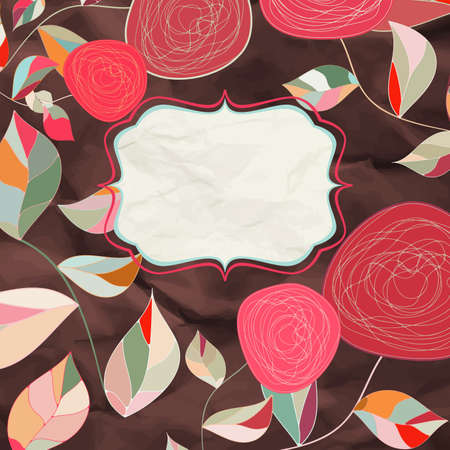 Vintage  not auto-traced  rose floral card   のイラスト素材