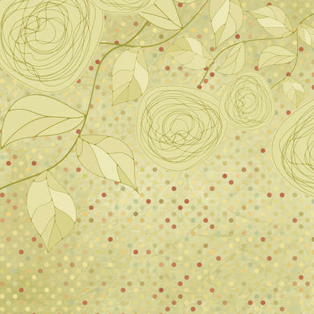 Vintage rose floral card  not auto-traced  のイラスト素材