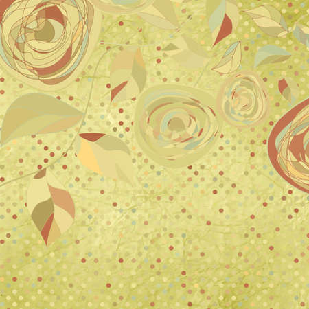 Vintage rose floral card  not auto-traced のイラスト素材