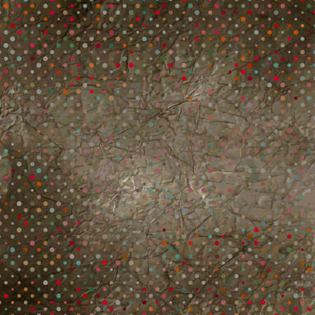 Aged and worn paper with polka dots のイラスト素材
