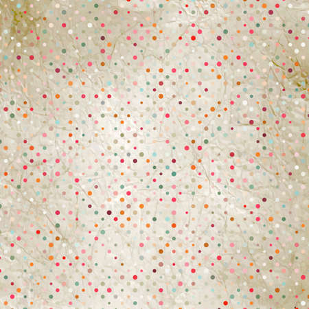 Aged and worn paper with polka dots  のイラスト素材