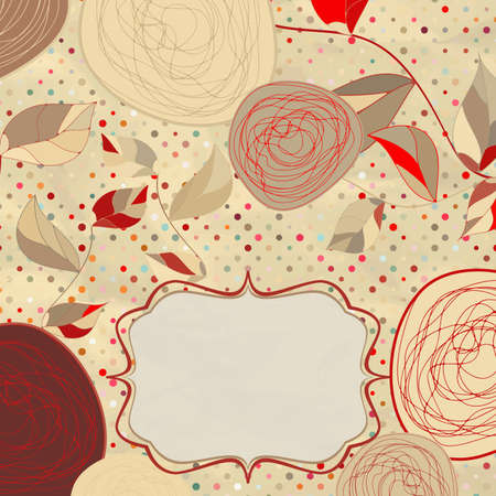 Vintage rose floral card  not auto-traced illustrationのイラスト素材