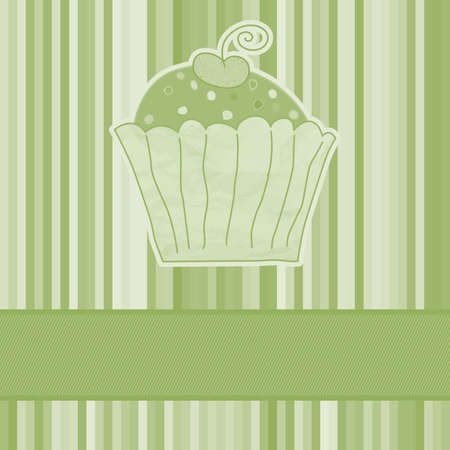 Retro card with cupcake のイラスト素材
