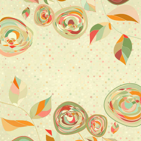 Floral backgrounds with vintage rosesのイラスト素材