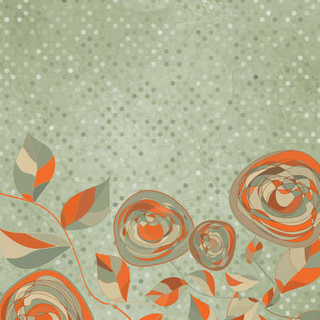 Romantic floral with vintage roses のイラスト素材