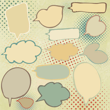 Vintage speech bubbles set  EPS 8のイラスト素材