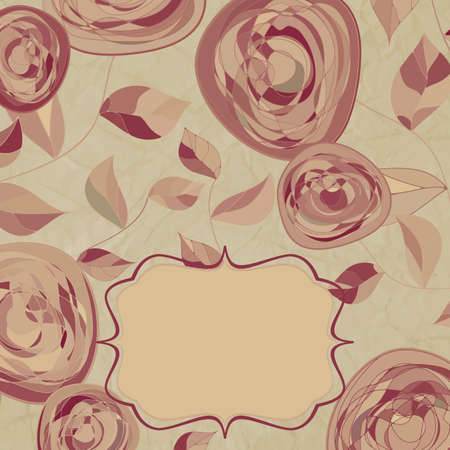 Romantic floral with vintage rosesのイラスト素材