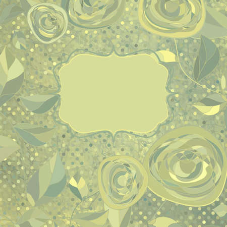 Vintage rose floral card のイラスト素材