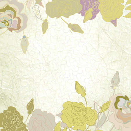 Romantic elegant floral with vintage roses のイラスト素材