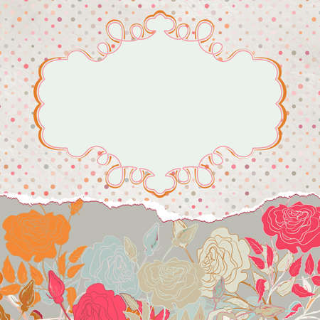 Romantic elegant floral with vintage roses のイラスト素材