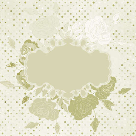 Elegance retro card with flowers rose  EPS 8のイラスト素材