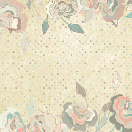 Romantic elegant floral with vintage rosesのイラスト素材