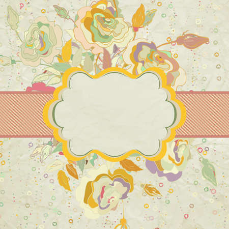 Vintage flower valentine card  EPS 8のイラスト素材