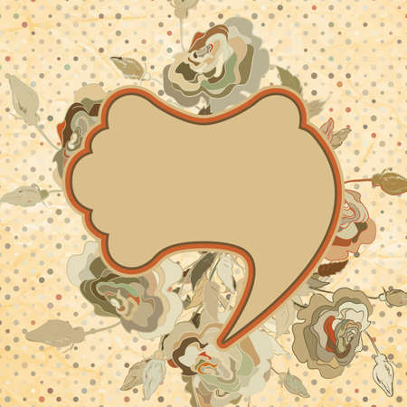 Vintage rose pattern on polka dot のイラスト素材