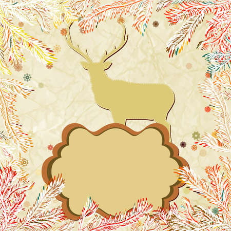 Christmas deer with snowflakesのイラスト素材