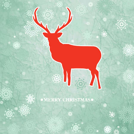 Christmas deer template card のイラスト素材