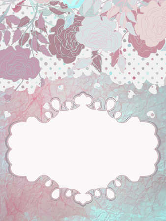 Background with hearts and flowerのイラスト素材