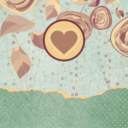 Vintage style background with flowersのイラスト素材