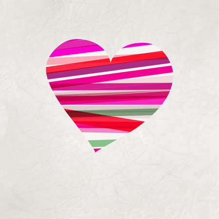 Retro heart made from color stripes  EPS 8のイラスト素材