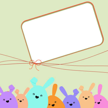 Colorful easter card with copy spaceのイラスト素材