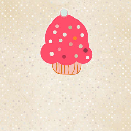 Background with cupcake and polka dot のイラスト素材