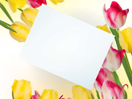 Bouquet from beauty flowers with card  のイラスト素材