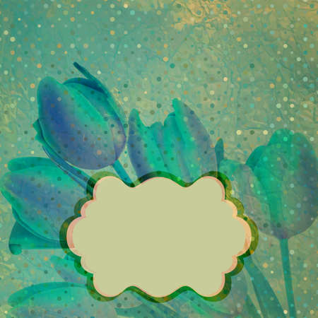 Red tulips against retro polka dot  EPS 10のイラスト素材