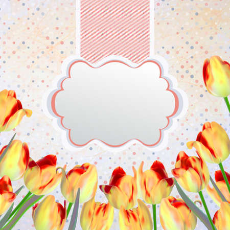 Vintage tulips card with polka dot. And also includesのイラスト素材