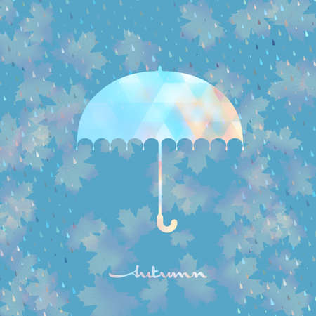 Abstract background with rain pattern and umbrella symbol. のイラスト素材