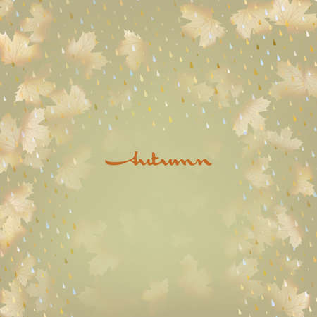 Fall leaf season over geometric colorful Geometric shapes . のイラスト素材